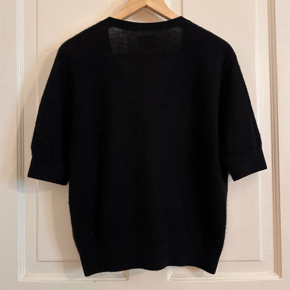 Khaite Dianna Cardigan Cashmere Short Sleeve Sweater Black Size Medium - Picture 3 of 6